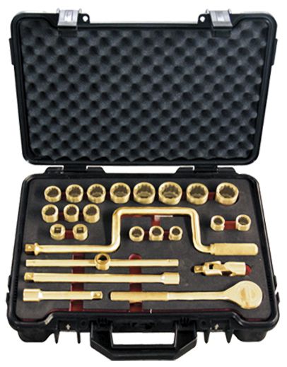 JEU DE DOUILLES ET ACCESSOIRES ANTI-ETINCELLES 24 PCS DE 1/2" Al-Br ALYCO