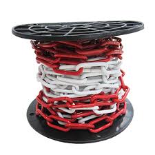CHAINES PLASTIQUE DE SIGNALISATION ROUGE BLANC 25 METRES