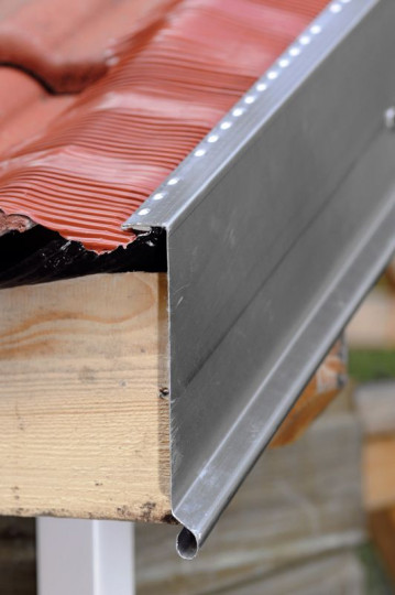 BANDE DE RIVE BISEAU  ZINC - BAVETTE ALUMINIUM SOUPLE ROUGE TUILE - 2m