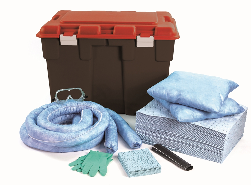 KIT ANTI-POLLUTION HYDROCARBURE – COFFRE PE ABSORPTION : 150 L