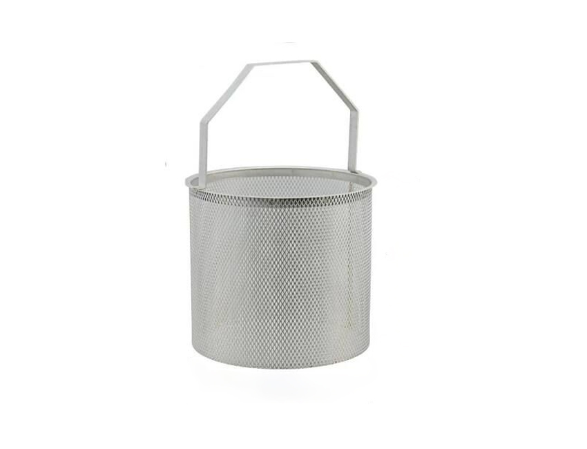 PANIER DE FILTRE INOX 316 - MAILLE 0.8mm ( 800 µ) - Diamètre extérieur : 124 mm - Hauteur : 160 mm
