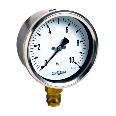 MANOMETRE BOITIER BIMETAL SEC Ø 40 - RACCORD LAITON VERTICAL 1/8"