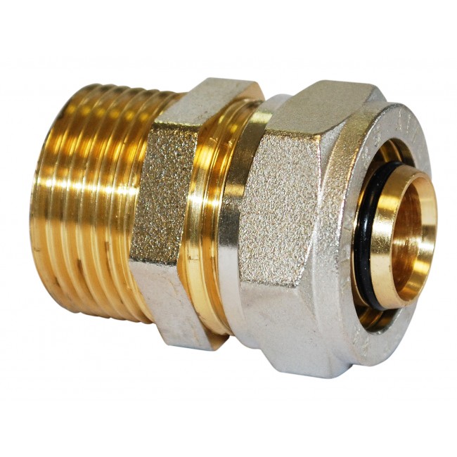 UNION MALE A COMPRESSION POUR TUBE PEX MULTICOUCHE