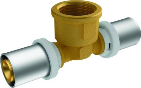 TE MIXTE MULTICOUCHES FEMELLE A COMPRESSION POUR TUBE PEX