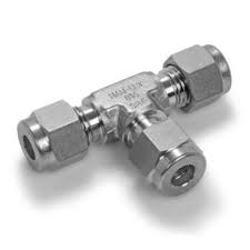 CONNECTEUR DROIT DE TYPE TE POUR TUBE À DOUBLE EMBOUT EN ACIER INOX 316 DIAM 40