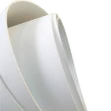 BANDE TRANSPORTEUSE  BLANCHE ( TAPIS CONVOYEUR) PU - COLLEE FINIE - ép. 1mm