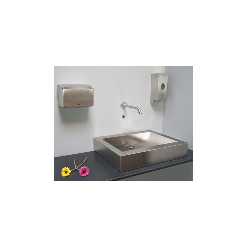 LAVABO INOX A FIXATION MURALE DESIGN RECTANGULAIRE