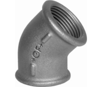 COUDE GALVA.F/F 45° PETIT RAYON